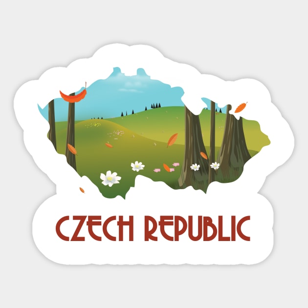 Czech republic travel map Sticker by nickemporium1